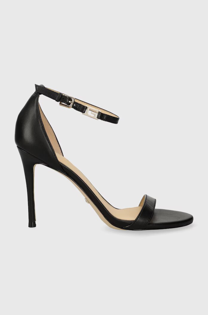 GUESS Кожени сандали KABAIL3 в черно FL8KIL LEA03