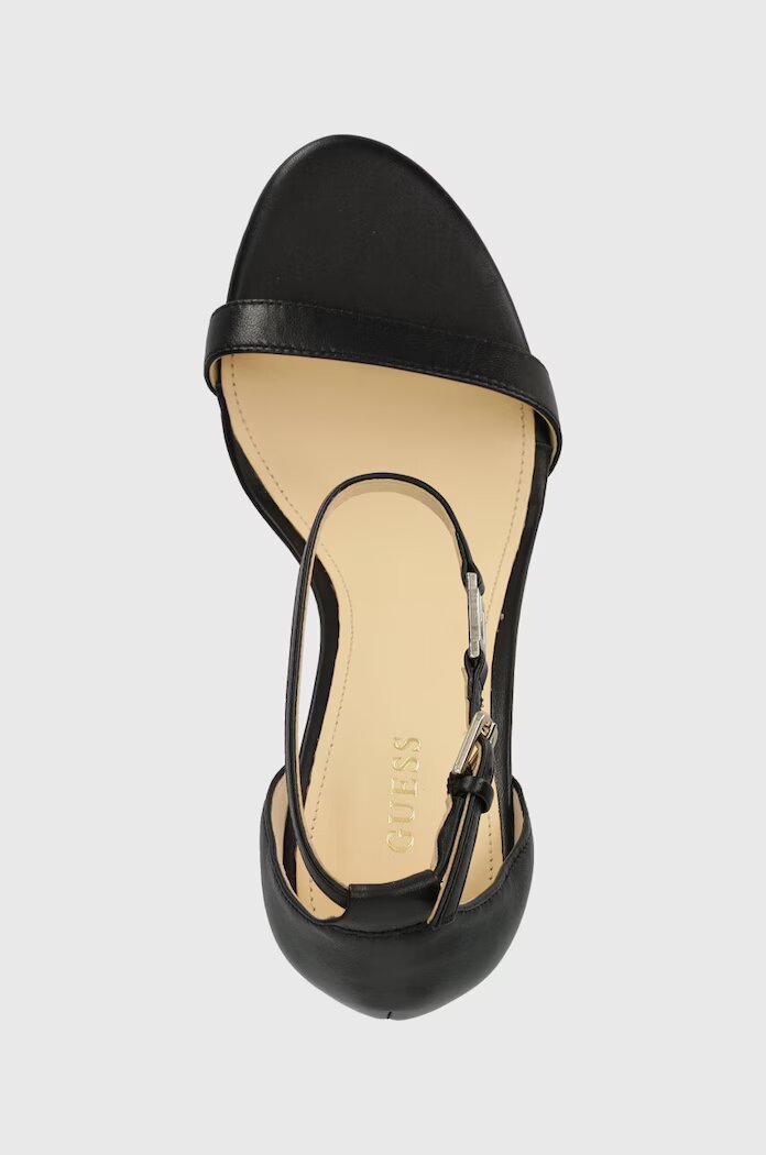GUESS Кожени сандали KABAIL3 в черно FL8KIL LEA03