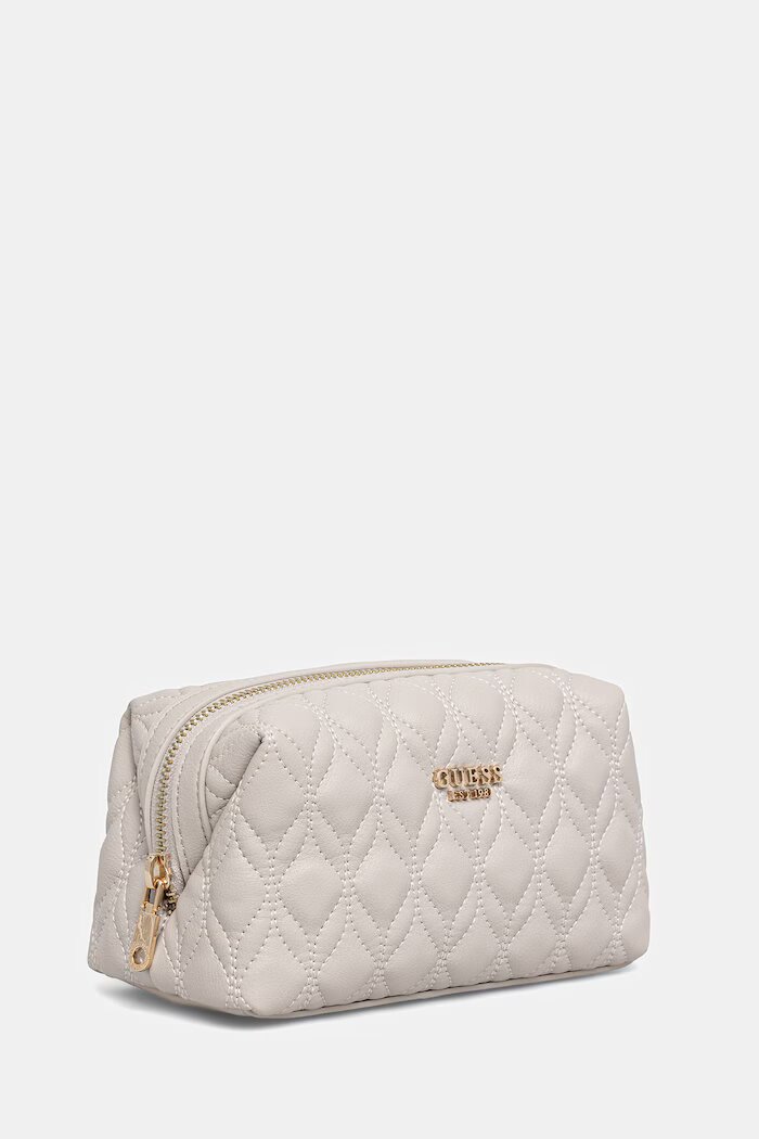 GUESS козметична чанта дамска от имитация на кожа MAXINE бежова PW7578 P6390