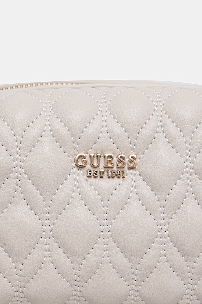 GUESS козметична чанта дамска от имитация на кожа MAXINE бежова PW7578 P6390
