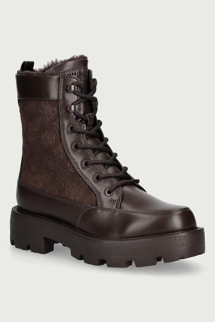 GUESS кубинки с платформа дамски YAROLEN кафяви FLFYEN ELE10