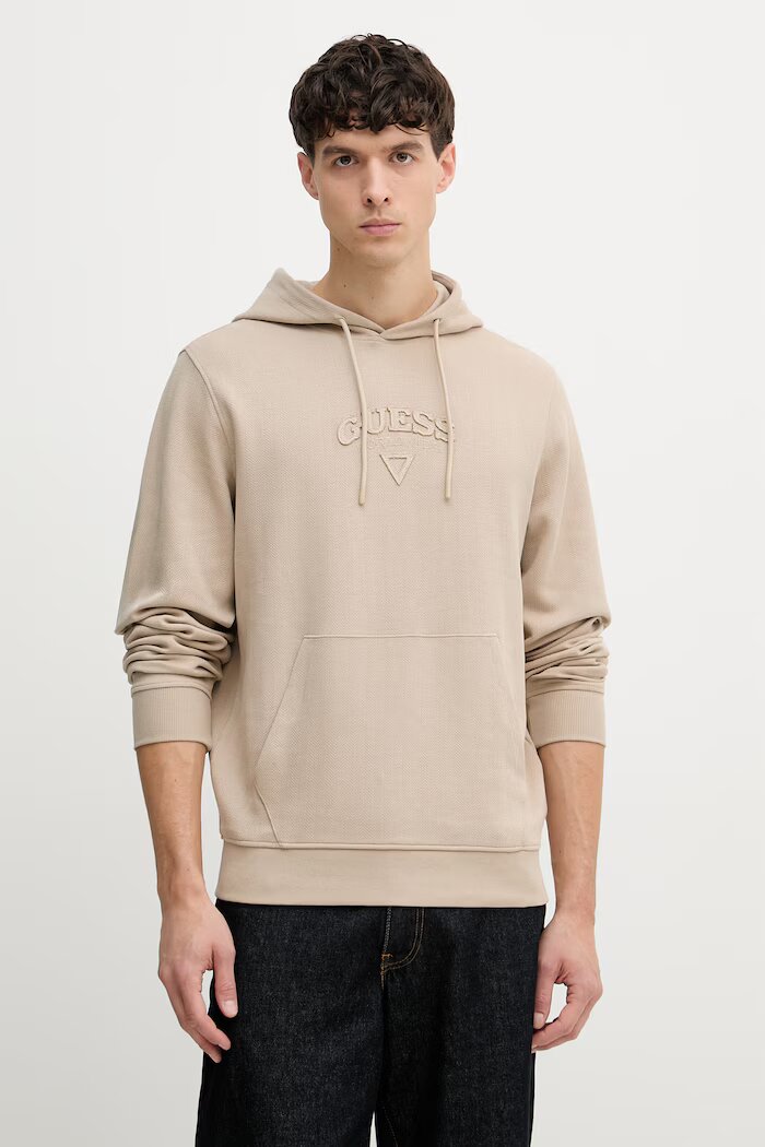 GUESS мъжки памучен суичър бежова M6GQ04 K3009