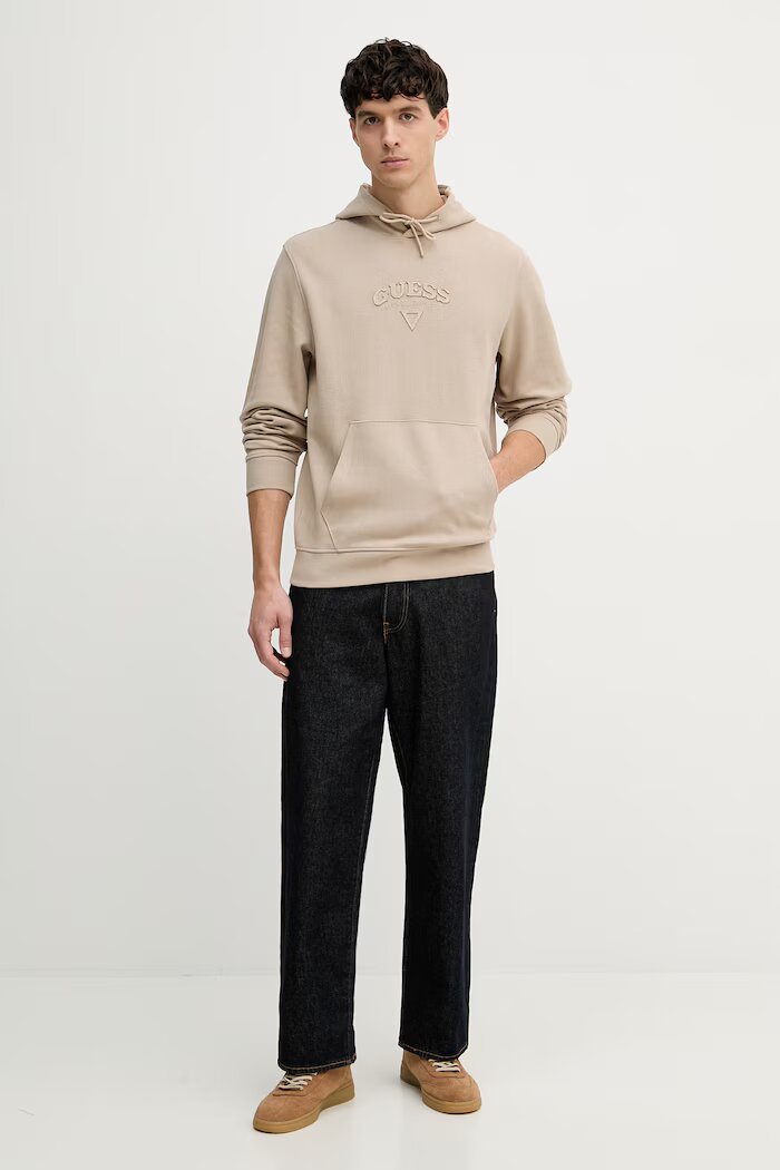 GUESS мъжки памучен суичър бежова M6GQ04 K3009