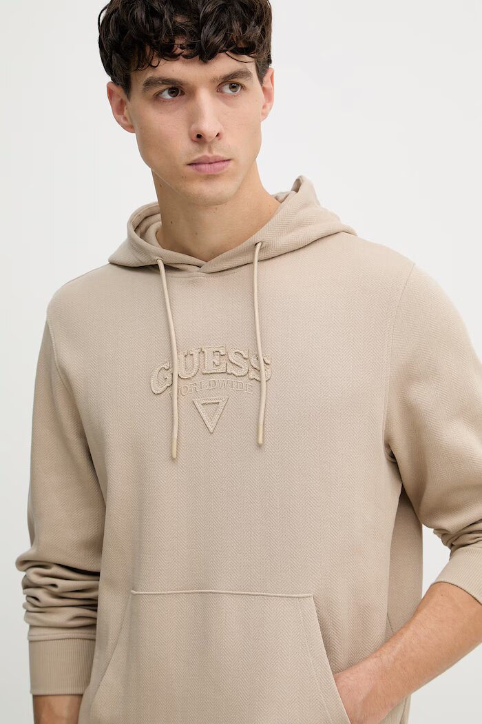 GUESS мъжки памучен суичър бежова M6GQ04 K3009