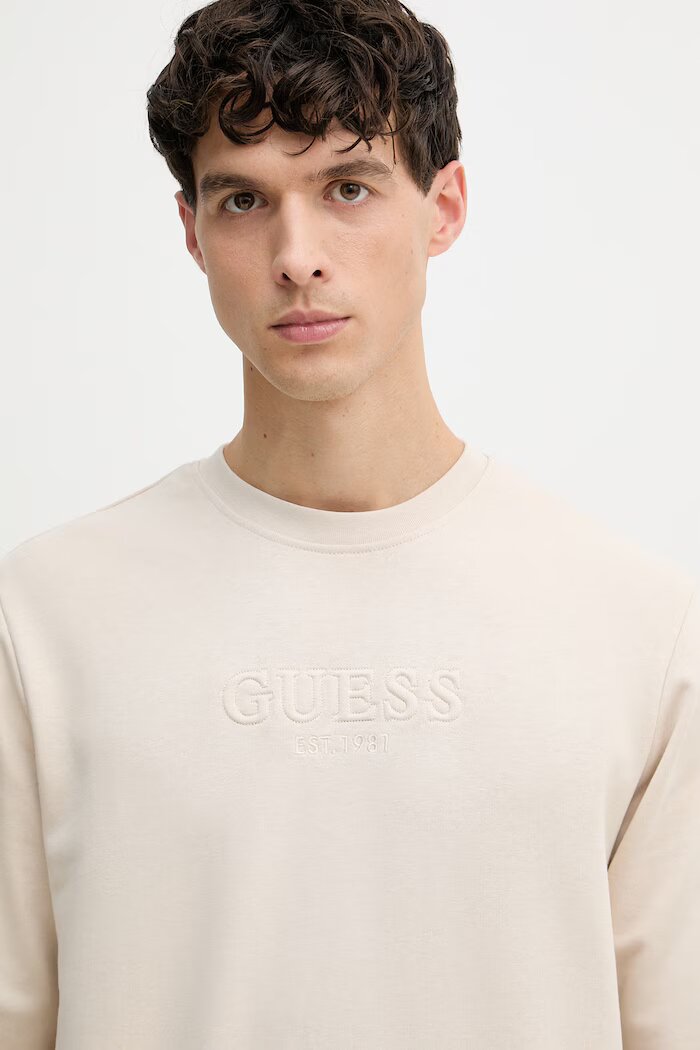 GUESS мъжки памучен суичър бежова M6GQ07 K3045