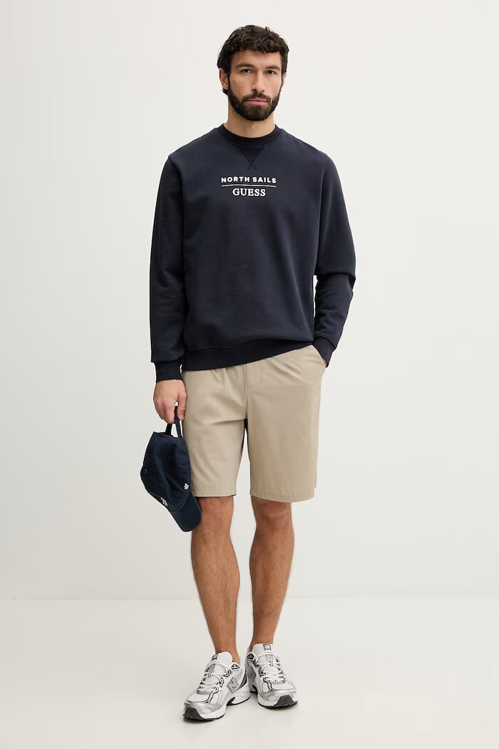 GUESS мъжки памучен суичър x North Sails тъмносиня M6GQ26 K3490