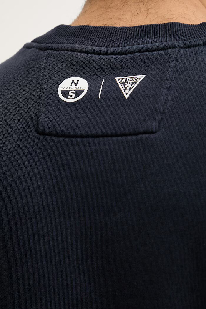 GUESS мъжки памучен суичър x North Sails тъмносиня M6GQ26 K3490