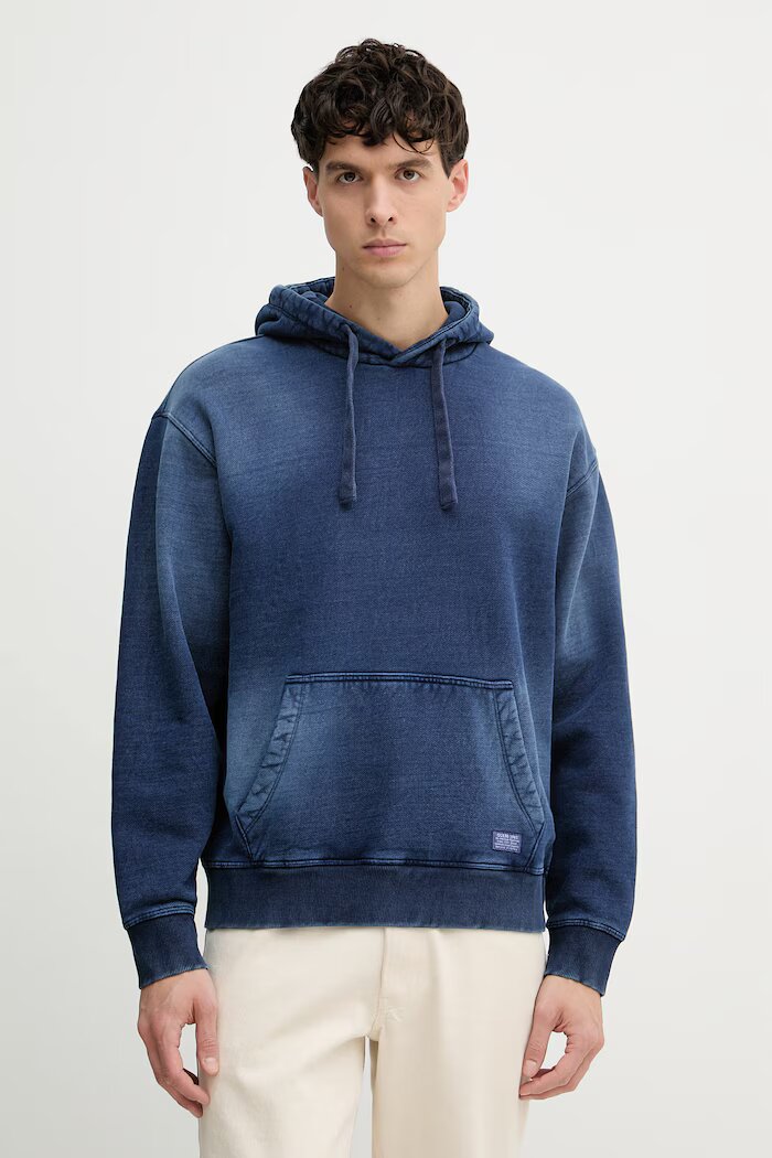 GUESS мъжки с качулка памук TERRY тъмносин M6GQ20 K3168