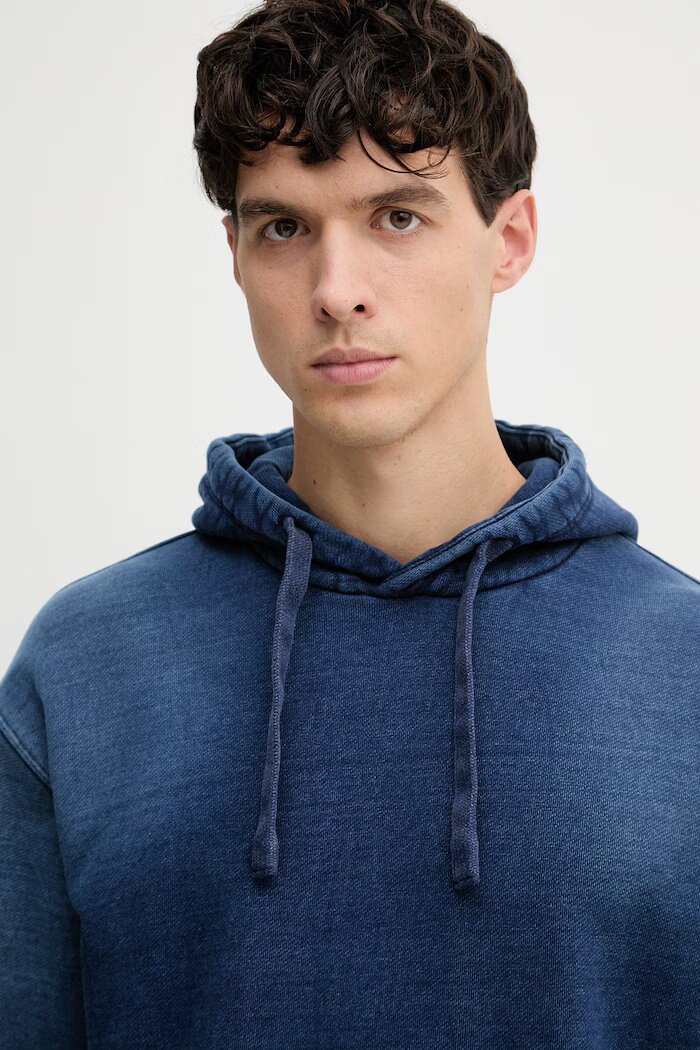 GUESS мъжки с качулка памук TERRY тъмносин M6GQ20 K3168