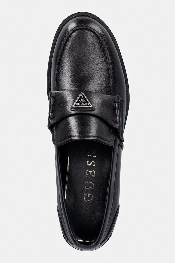 GUESS мокасини дамски от кожа BELISO черни FLTBSO LEA14
