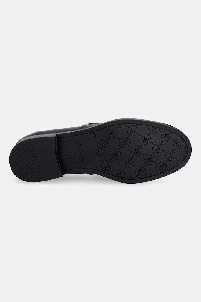 GUESS мокасини дамски от кожа BELISO черни FLTBSO LEA14