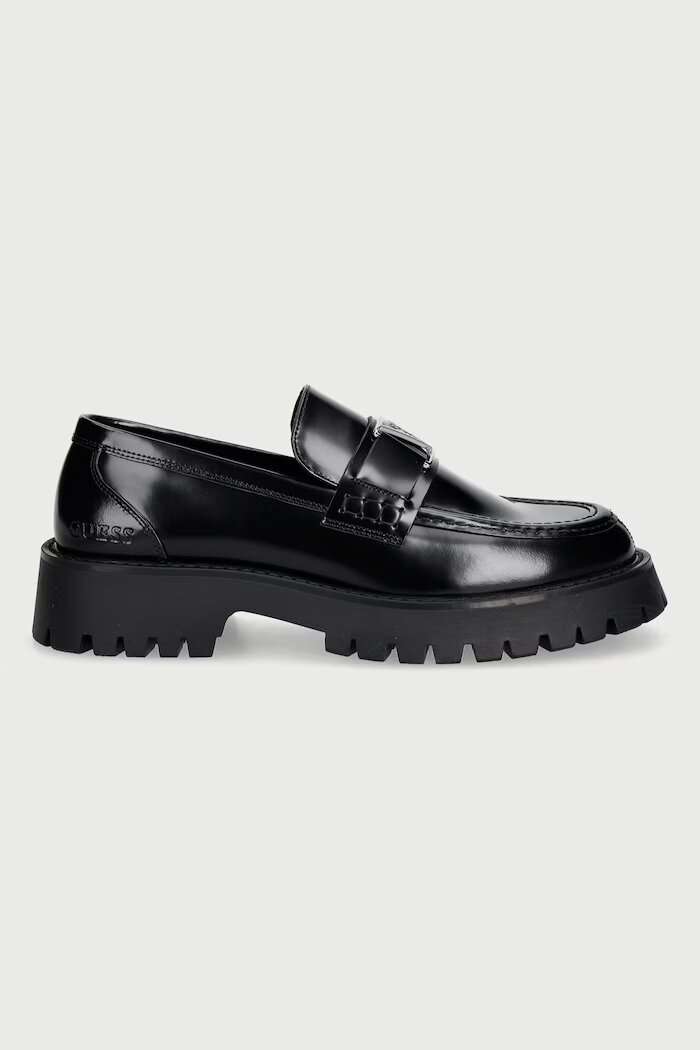 GUESS мокасини мъжки от кожа GORIZIA IV черни FMFGOR LEA14