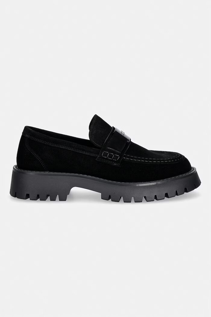 GUESS мокасини мъжки от велур GORIZIA черни FMTZIA SUE14