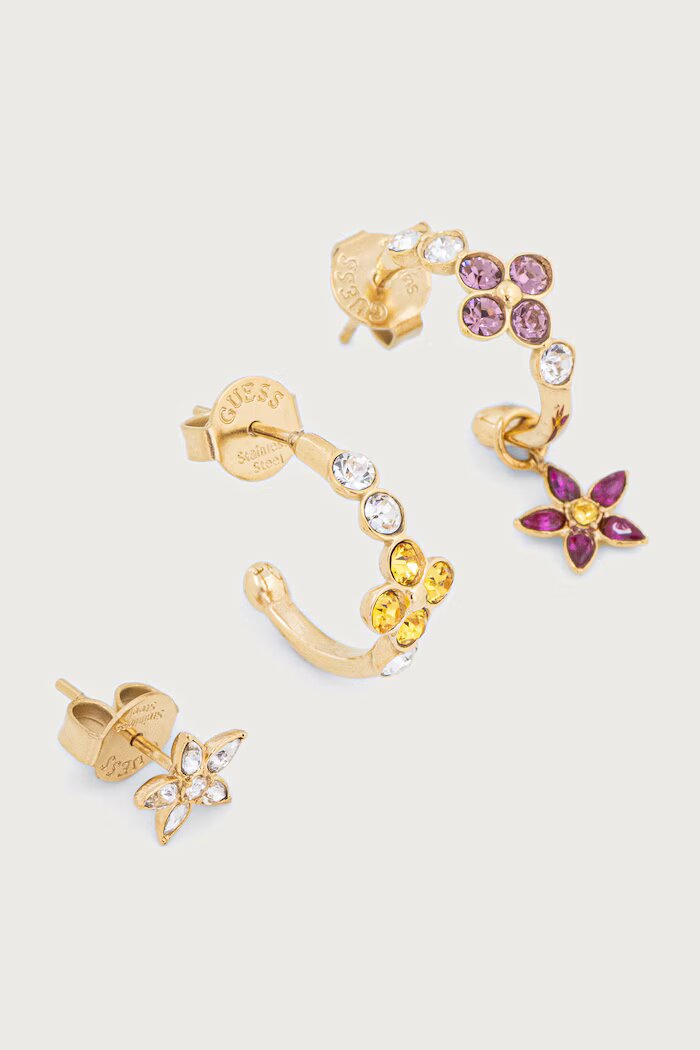 GUESS обици дамски от неръждаема стомана с циркон SECRET GARDEN JUBE06 035JW