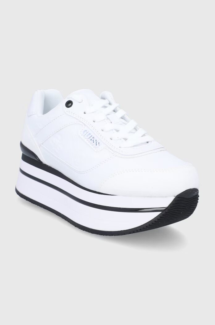 GUESS Обувки HANSIN в бяло с платформа FL5HNS FAL12 PEL12