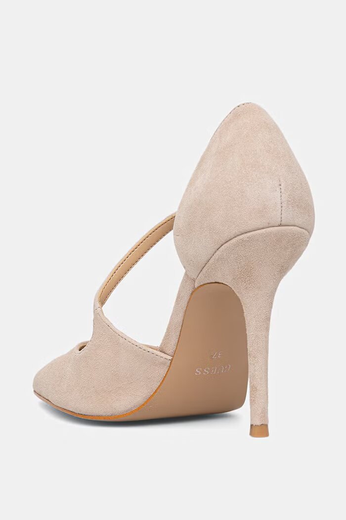 GUESS обувки с ток от велур NAPIPER бежови FLTNAP SUE08
