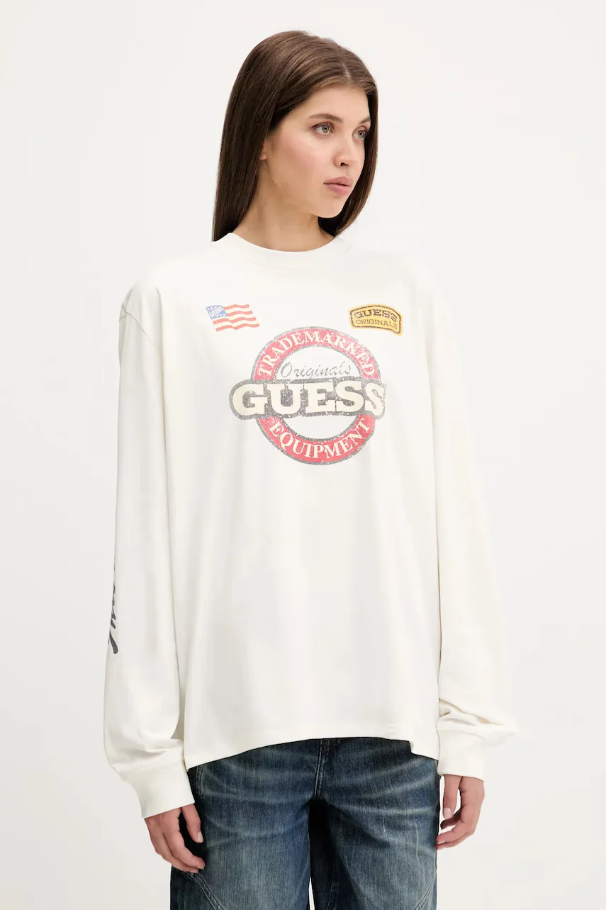 Guess Originals Памучна блуза с дълги ръкави