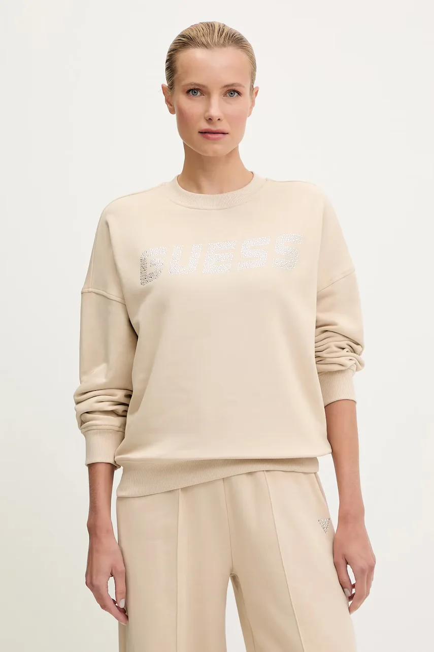 GUESS Памучен суичър PRIMULA