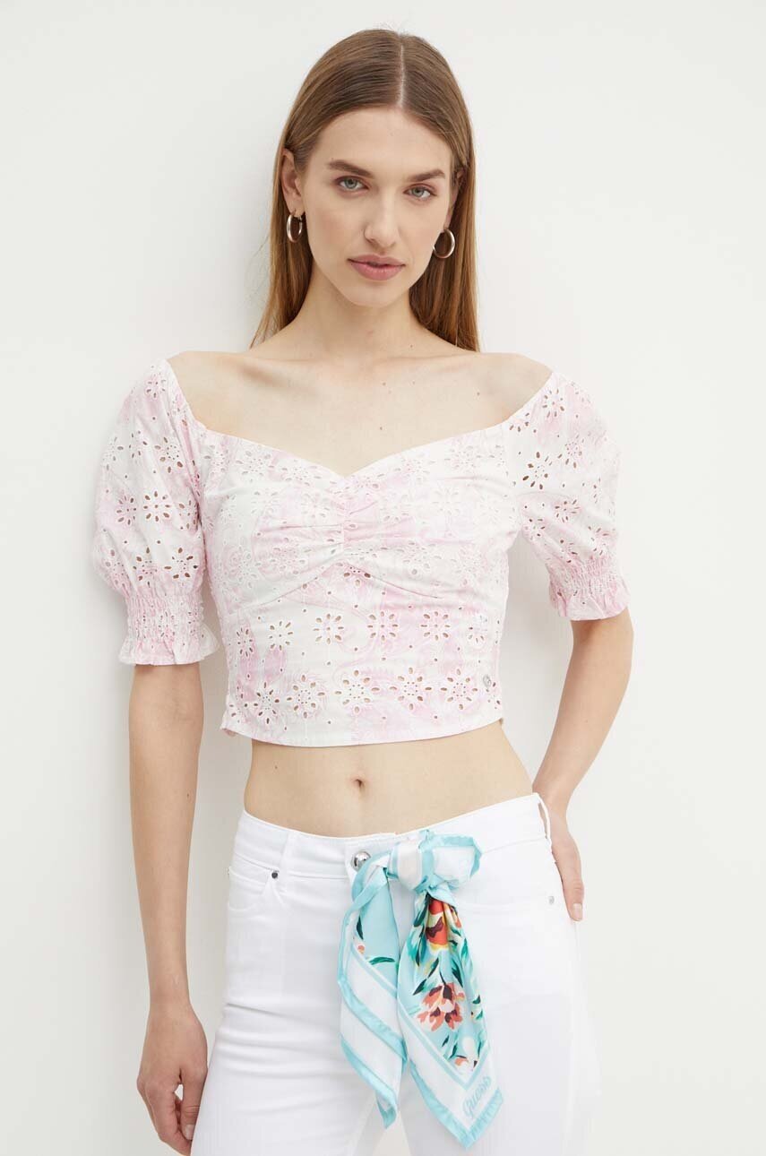 GUESS Памучна блуза PALMA