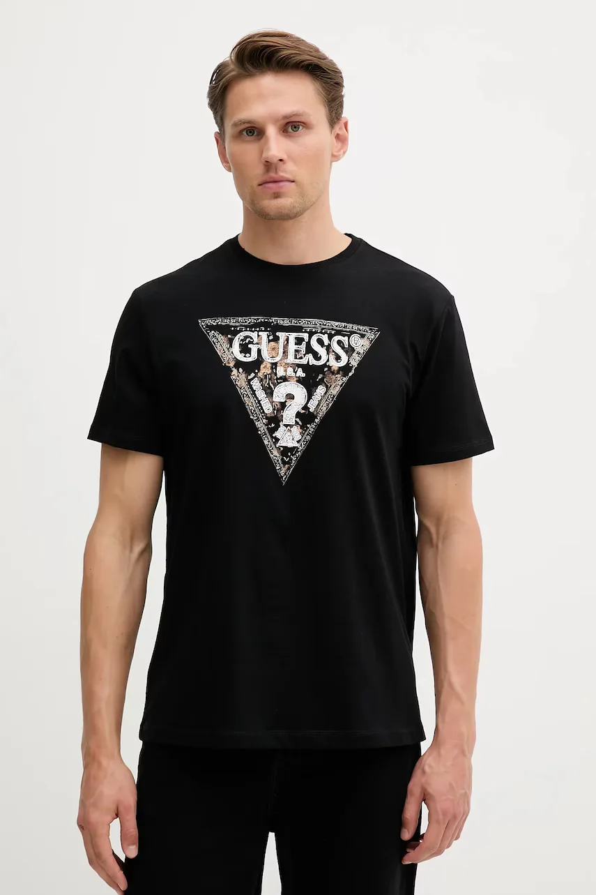GUESS Памучна тениска