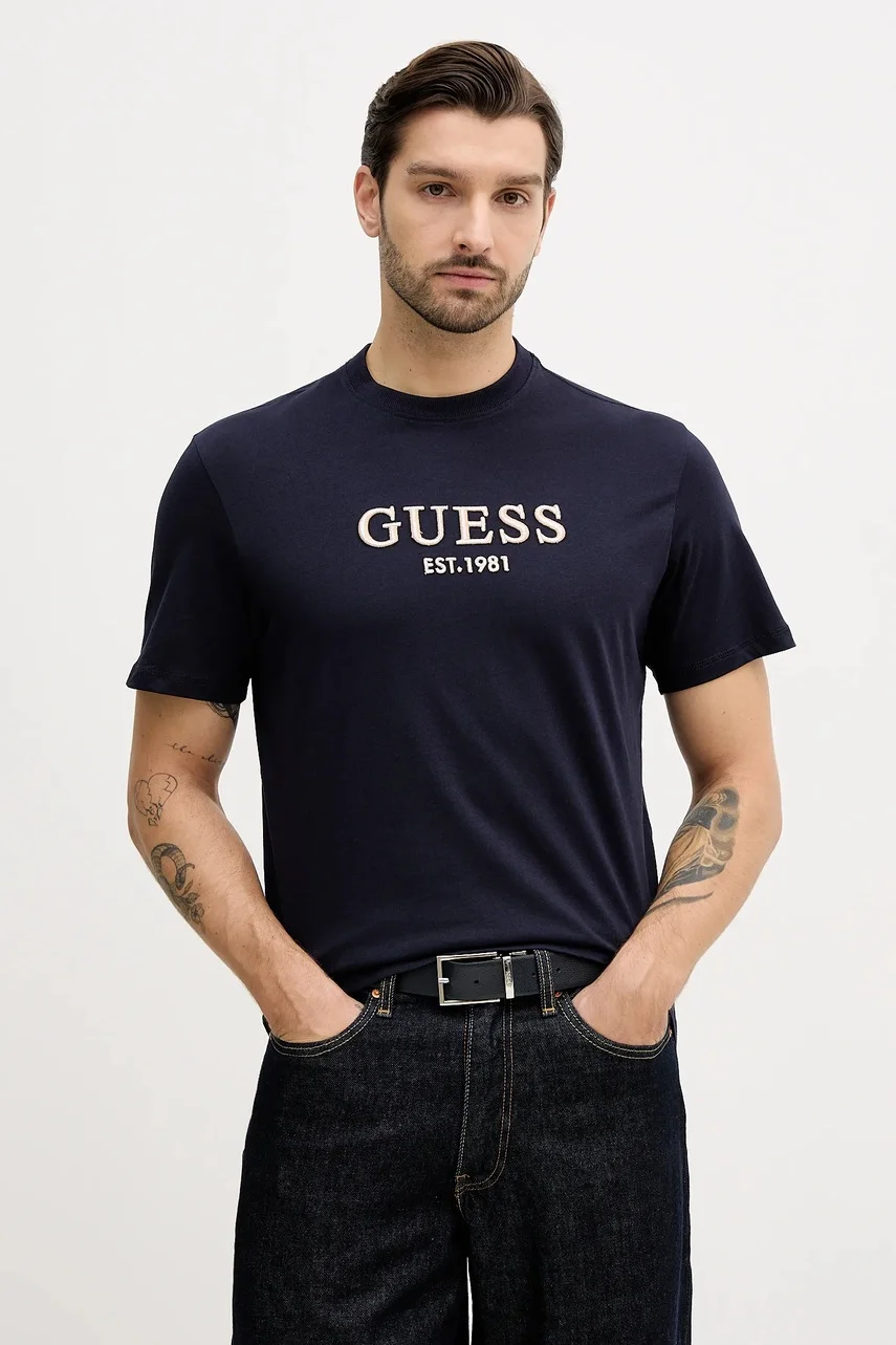 GUESS Памучна тениска