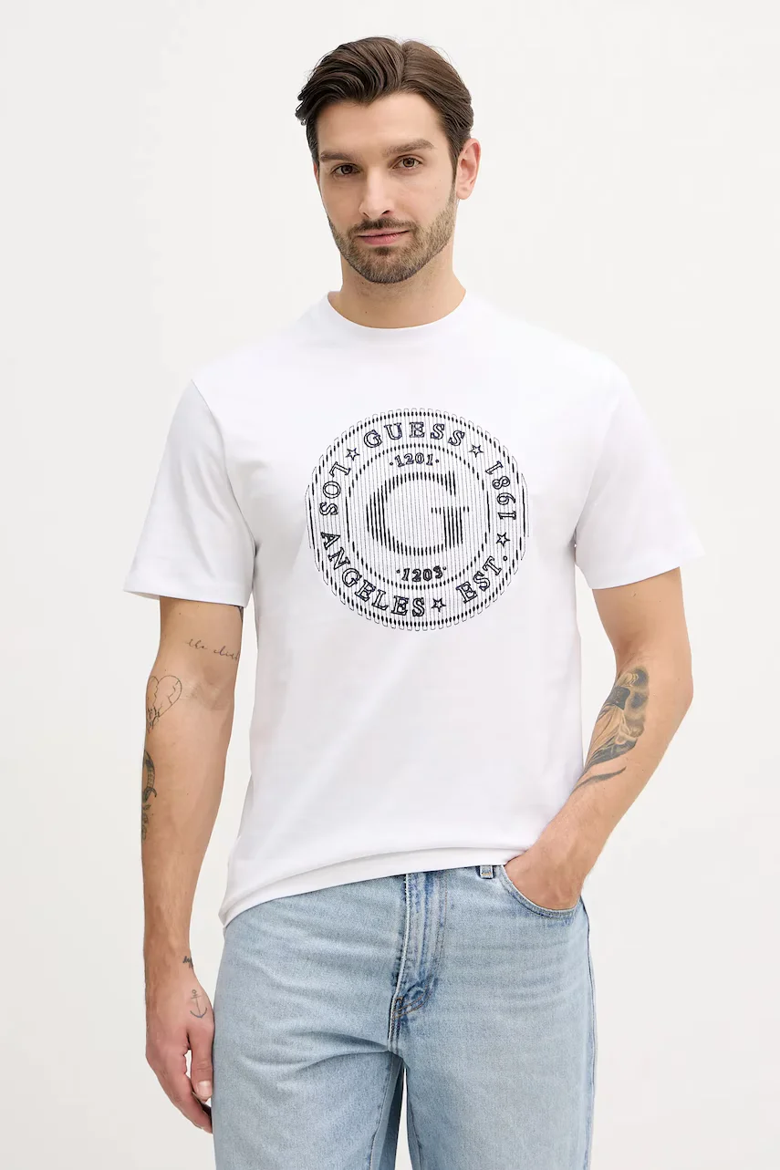 GUESS Памучна тениска