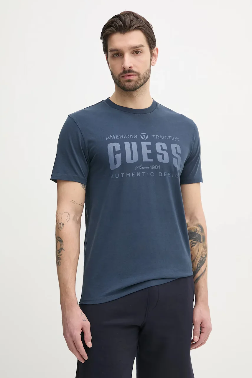 GUESS Памучна тениска