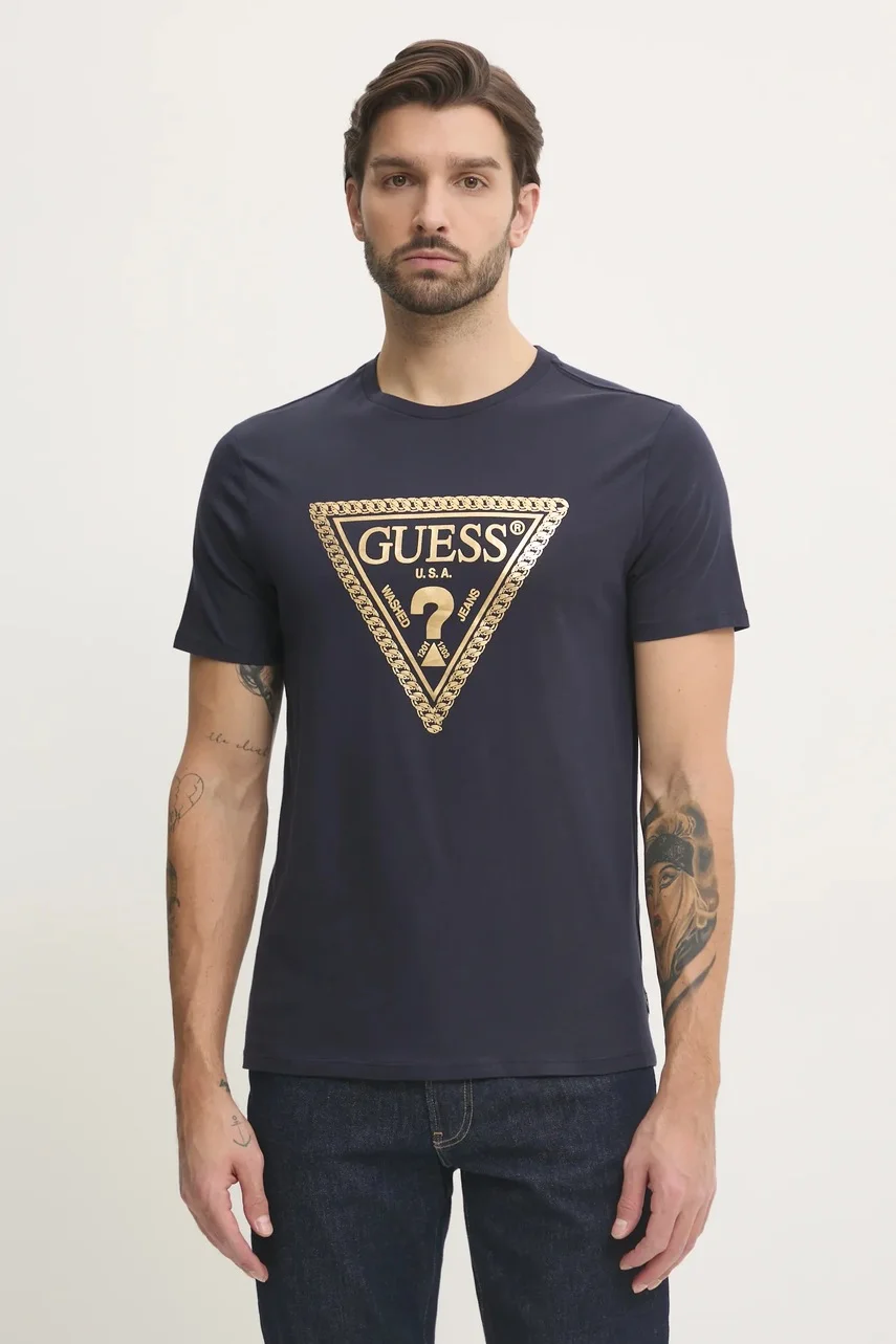 GUESS Памучна тениска