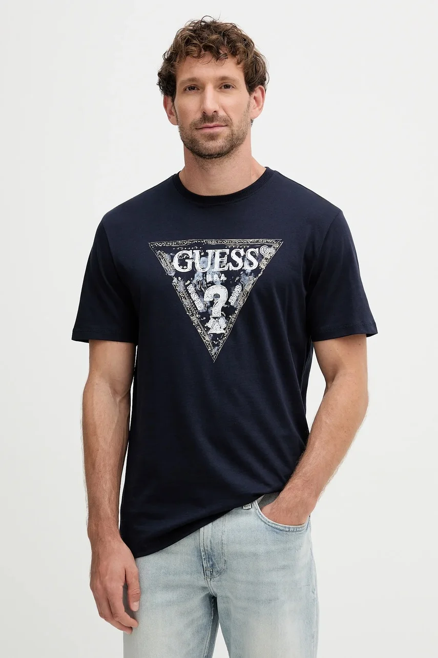 GUESS Памучна тениска