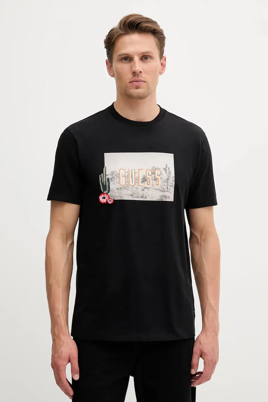 GUESS Памучна тениска