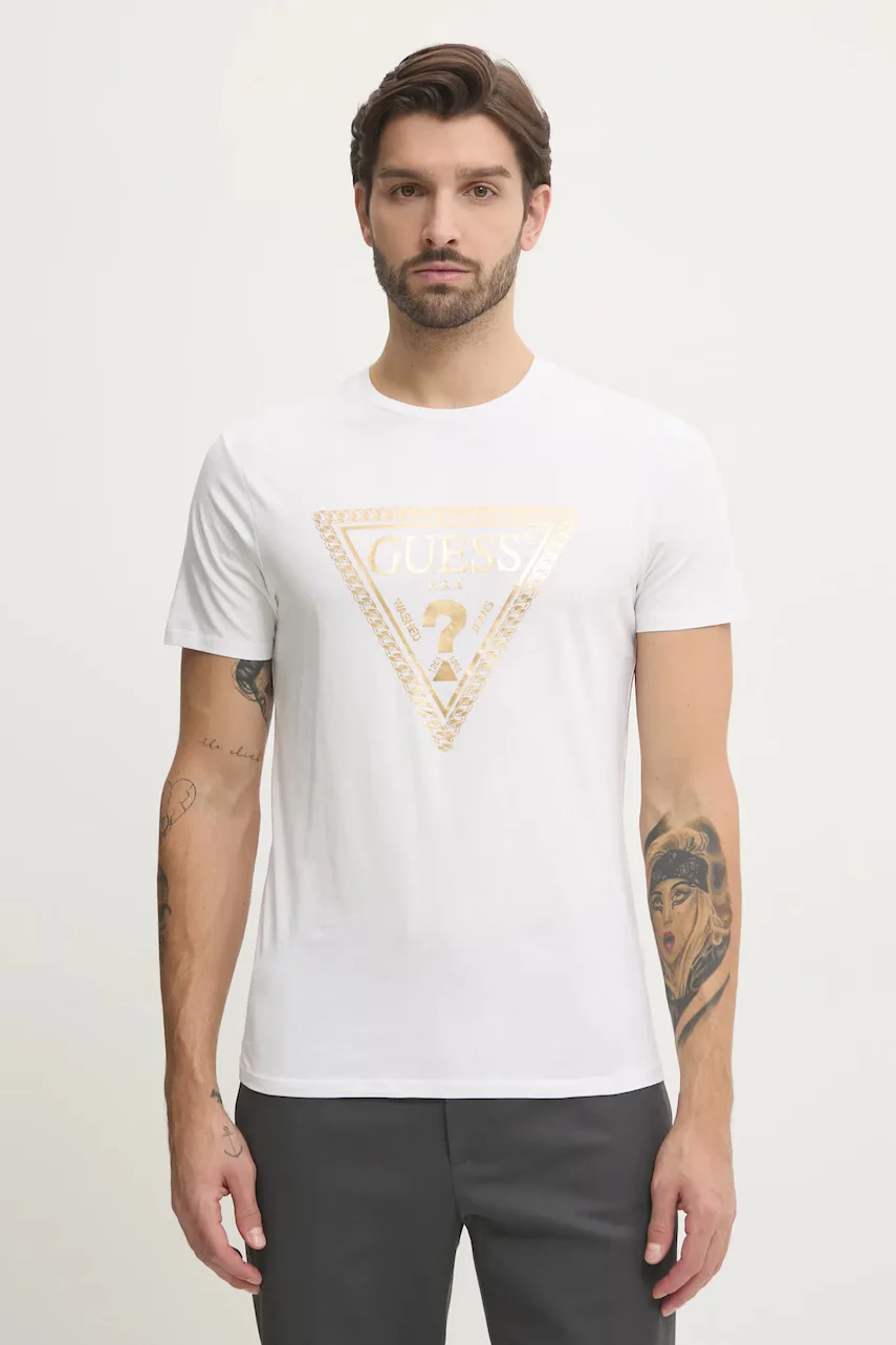 GUESS Памучна тениска