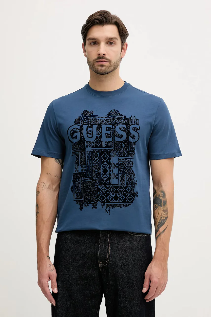 GUESS Памучна тениска