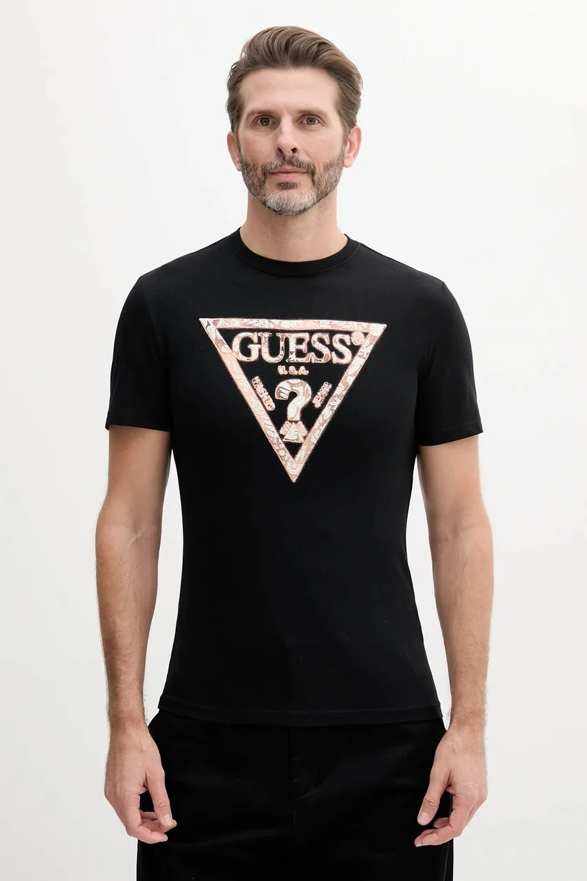 GUESS Памучна тениска
