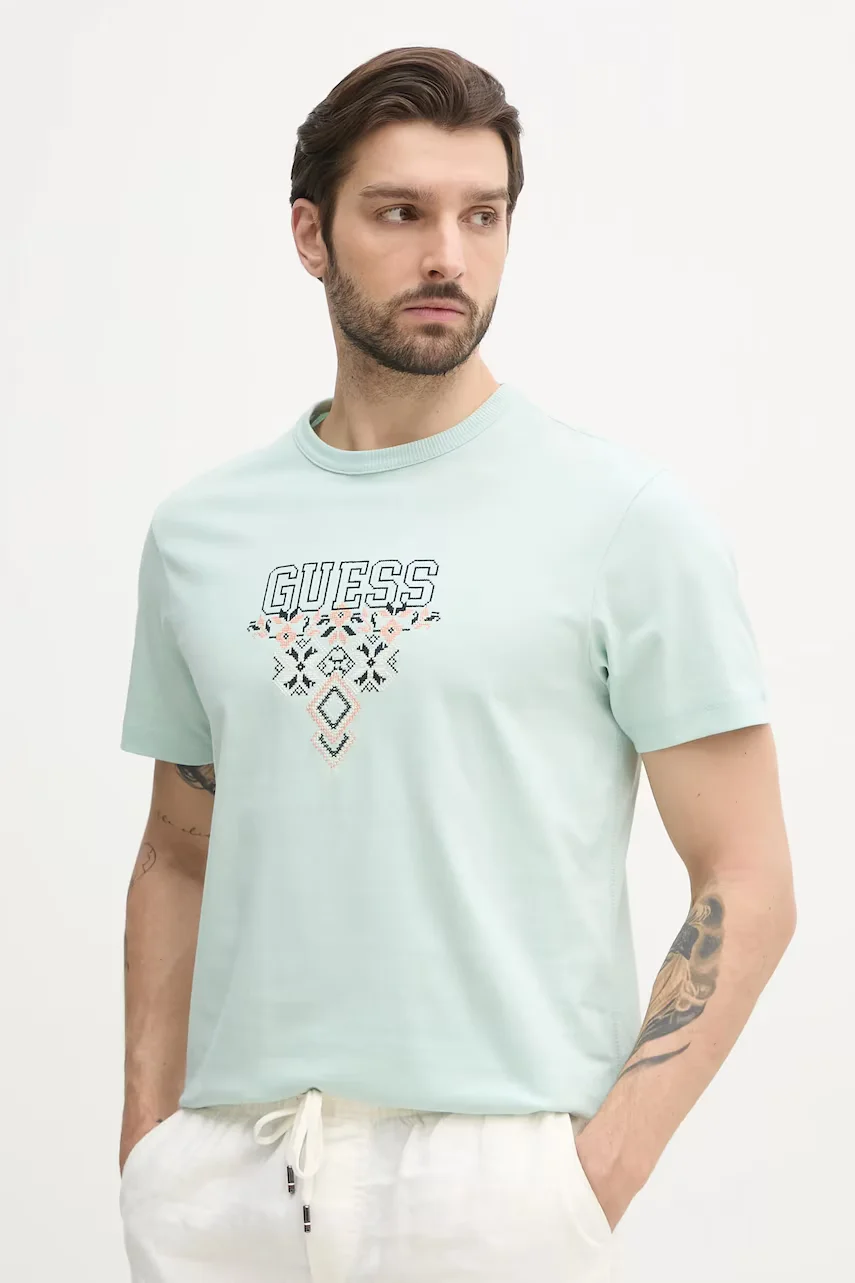 GUESS Памучна тениска