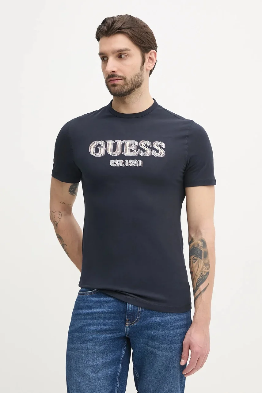 GUESS Памучна тениска