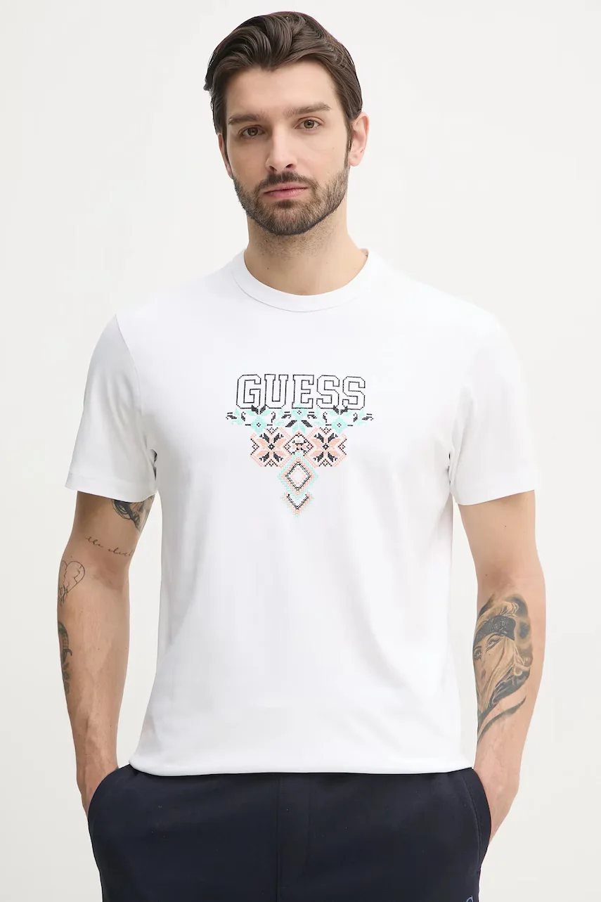 GUESS Памучна тениска