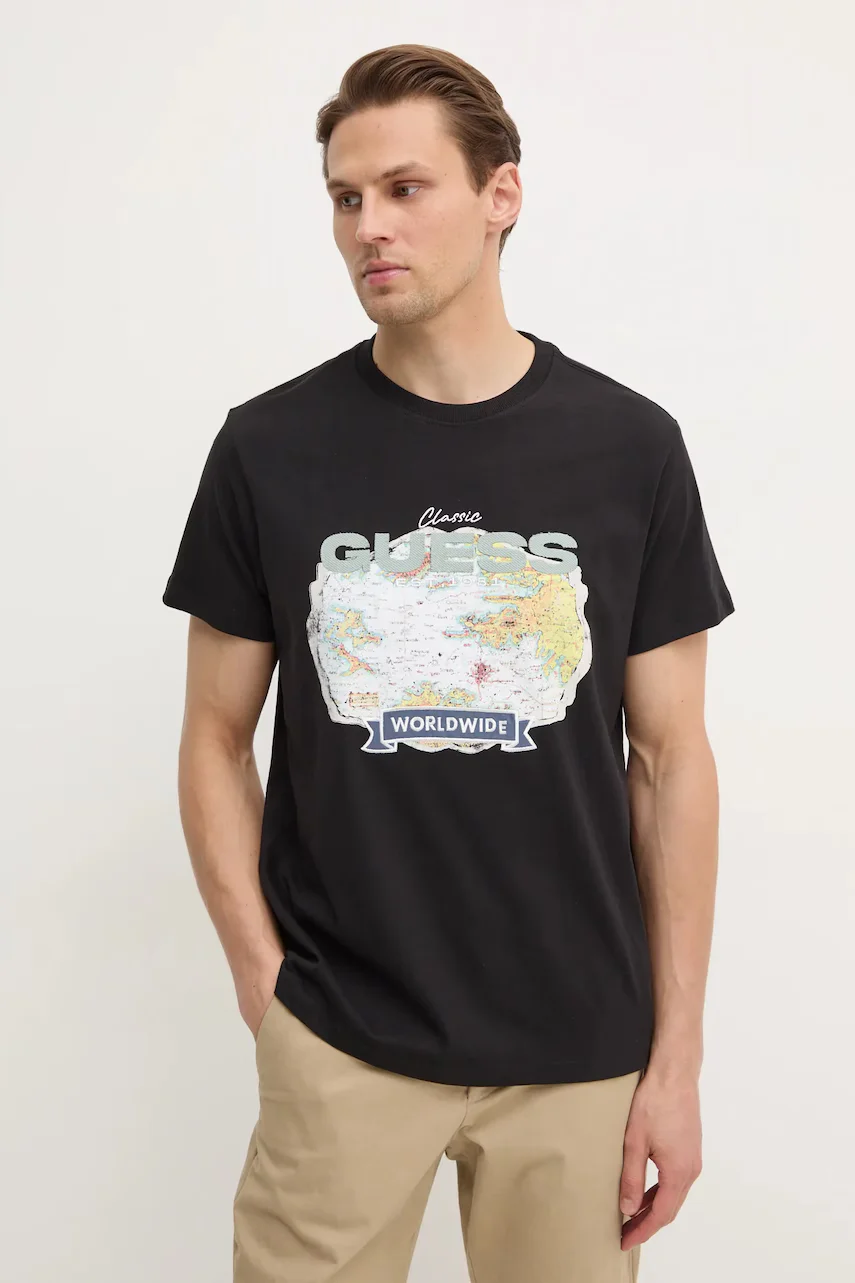 GUESS Памучна тениска