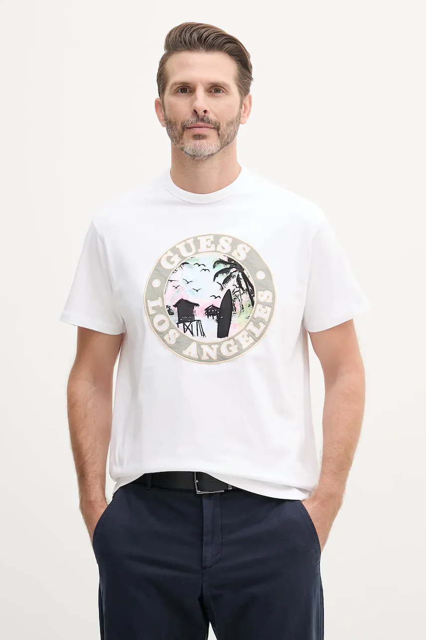 GUESS Памучна тениска