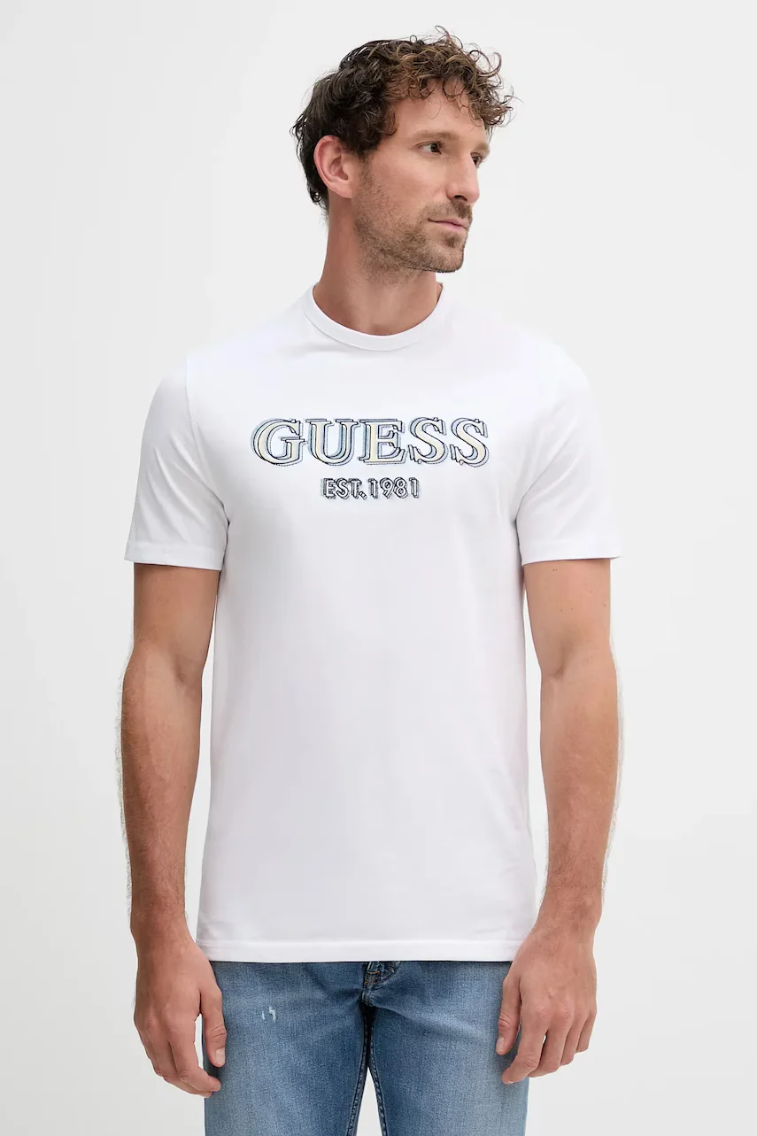 GUESS Памучна тениска