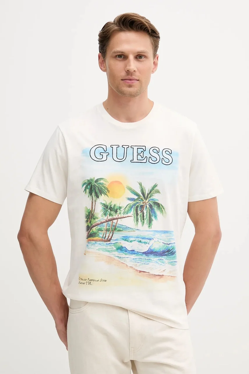 GUESS Памучна тениска