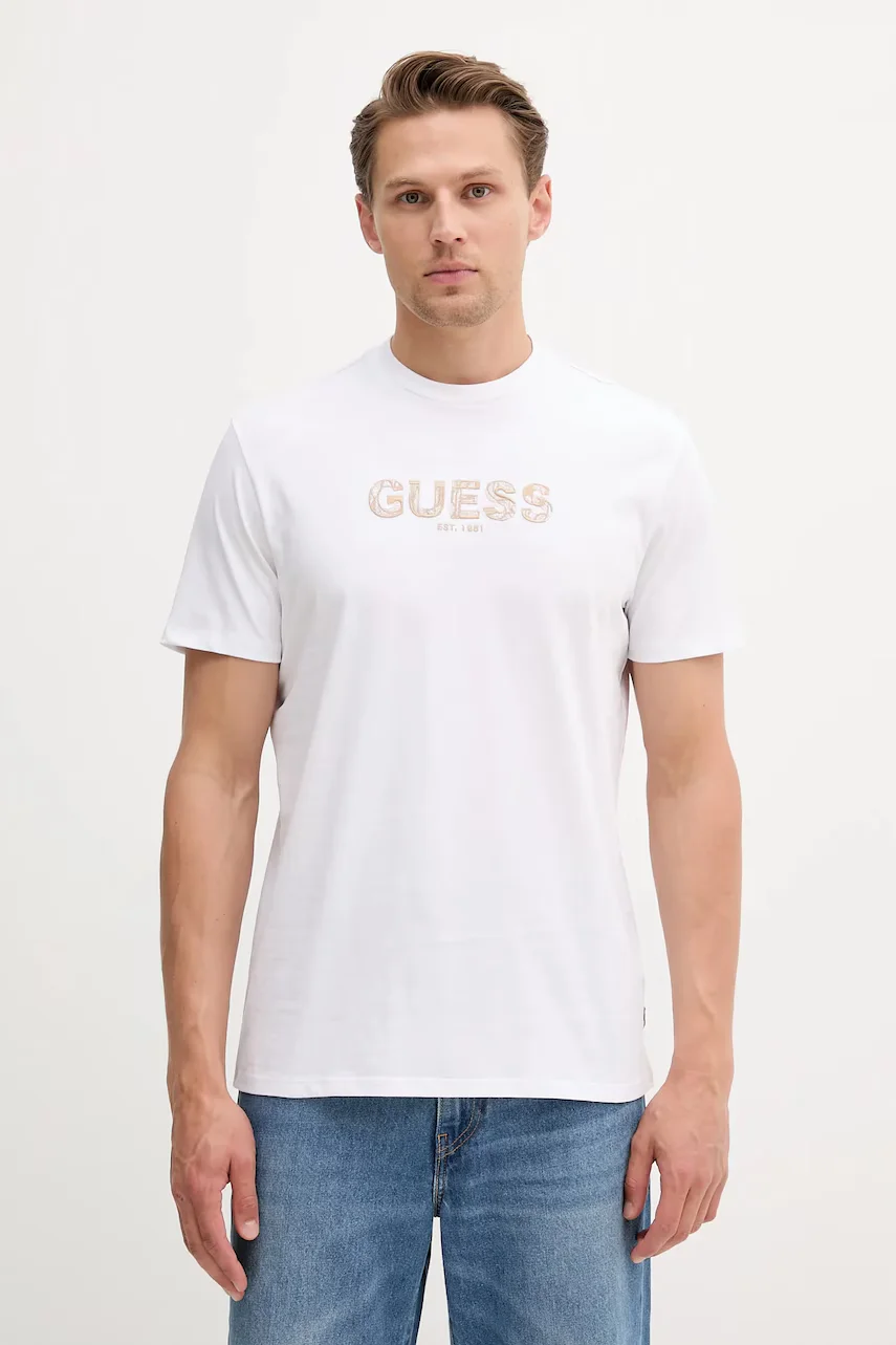 GUESS Памучна тениска