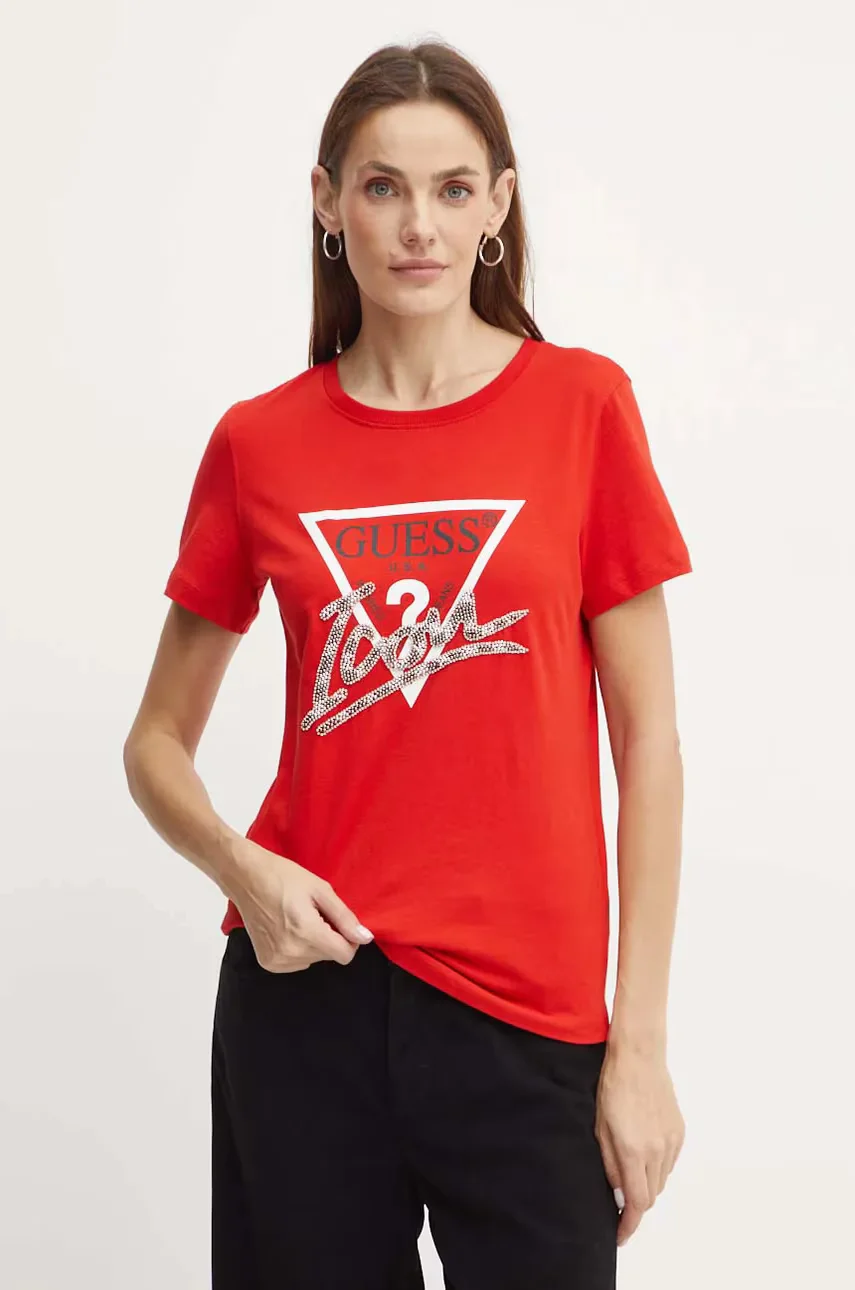 GUESS Памучна тениска