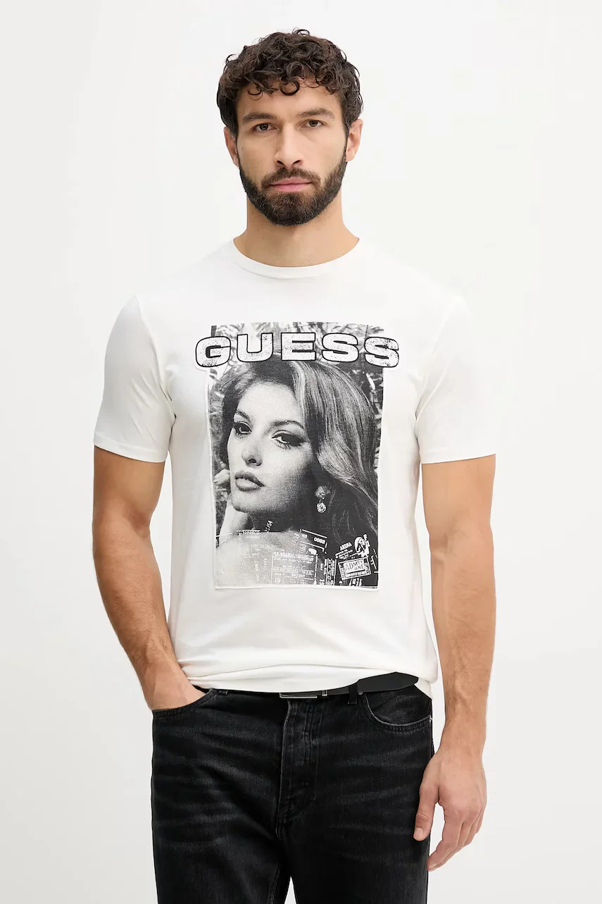 GUESS Памучна тениска