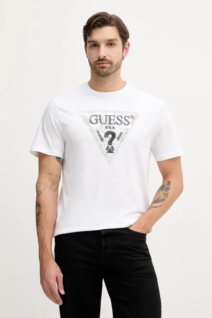 GUESS Памучна тениска