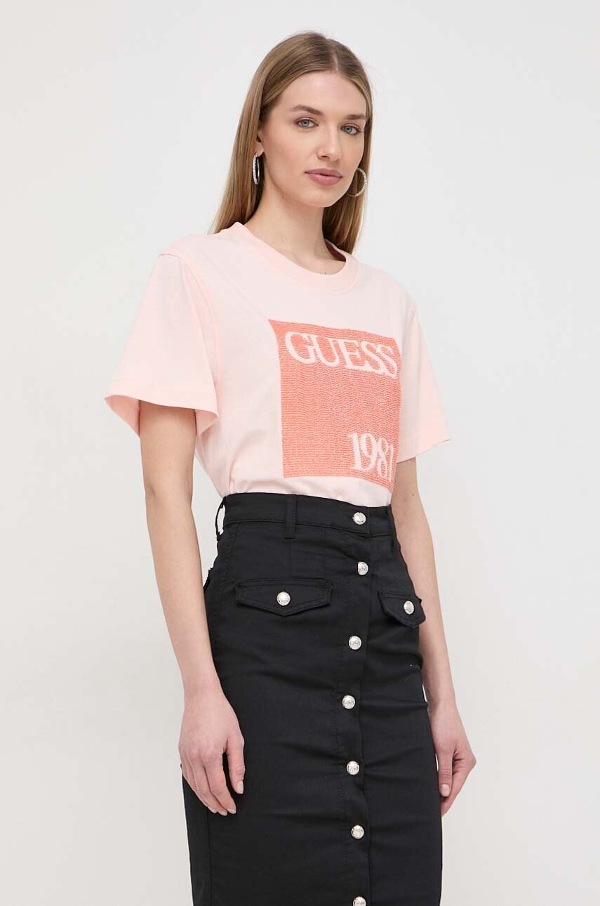 GUESS Памучна тениска