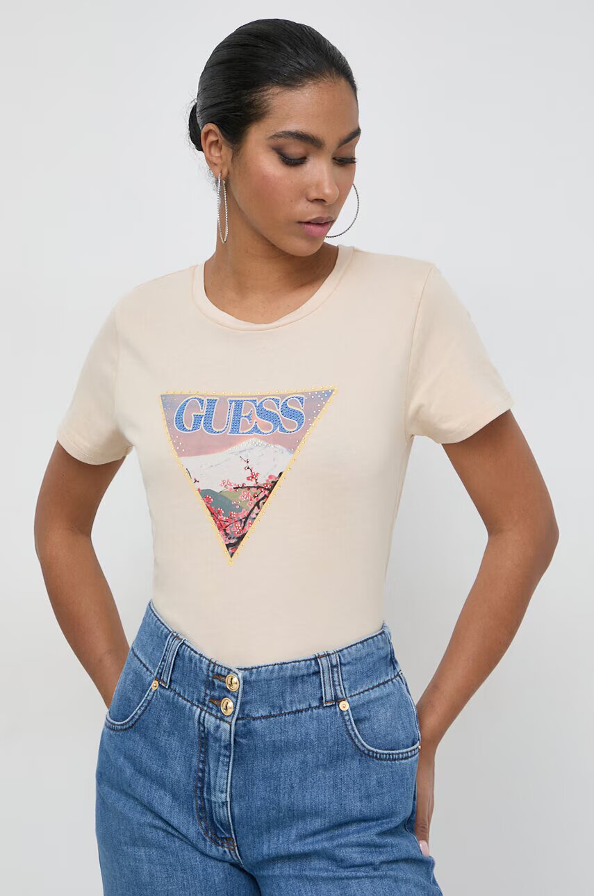 GUESS Памучна тениска