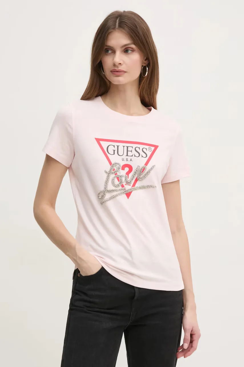GUESS Памучна тениска