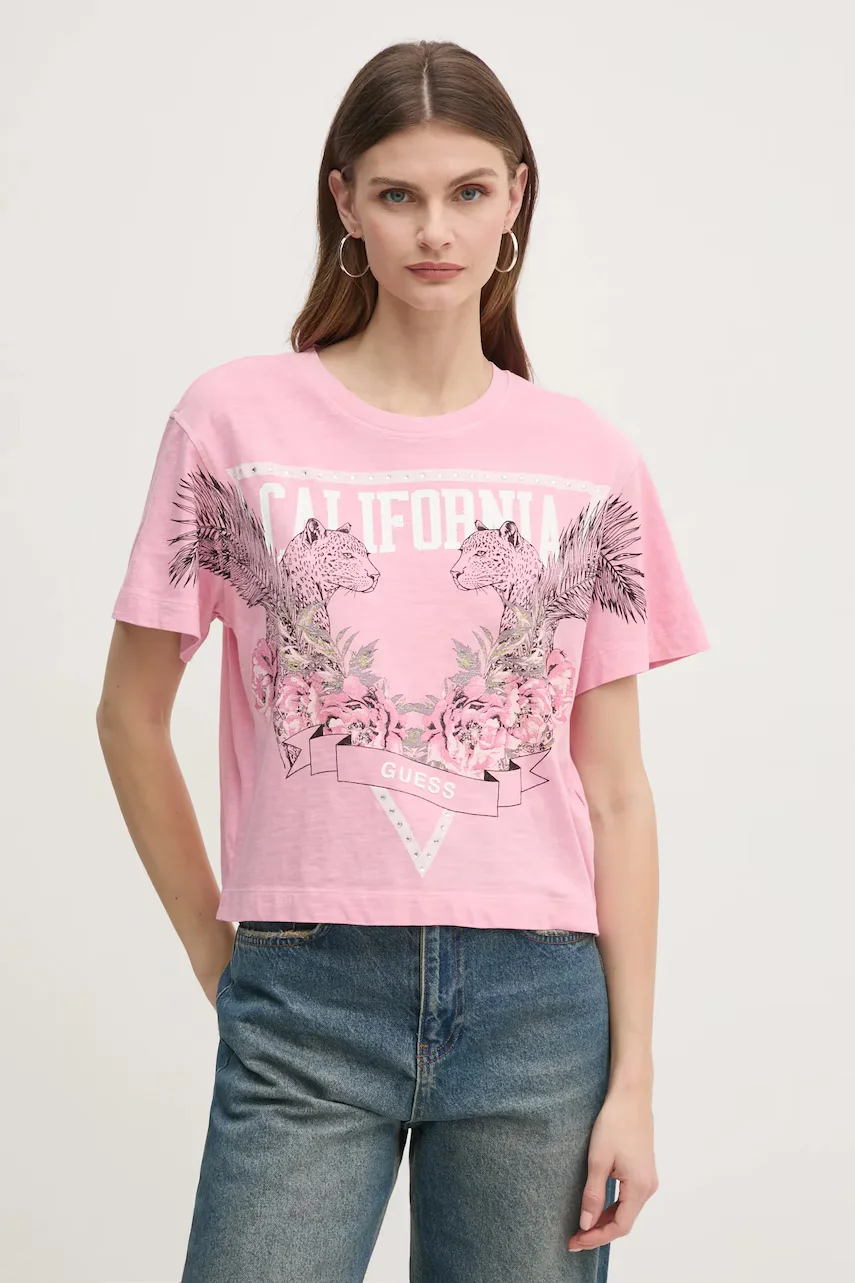 GUESS Памучна тениска