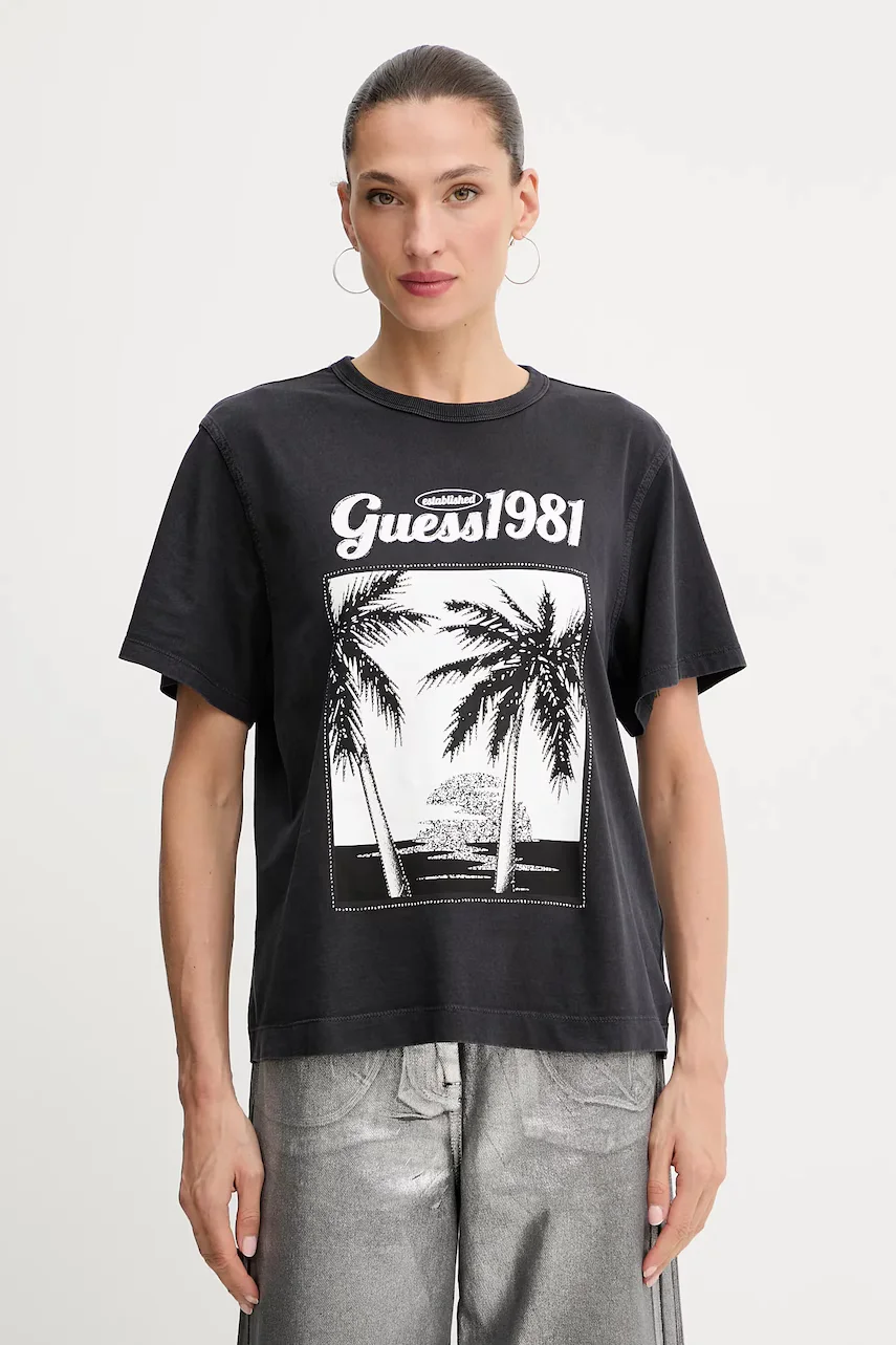 GUESS Памучна тениска