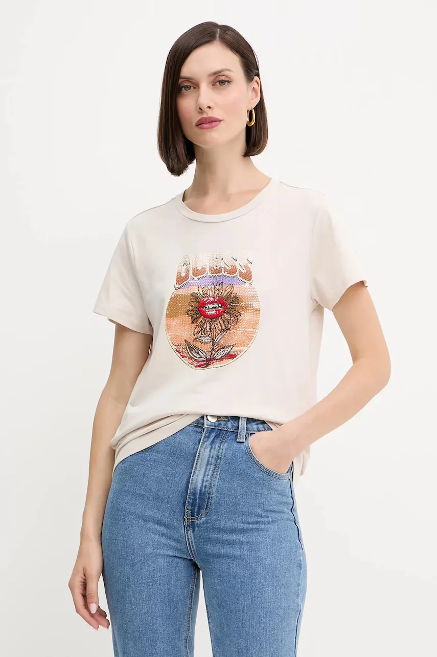 GUESS Памучна тениска